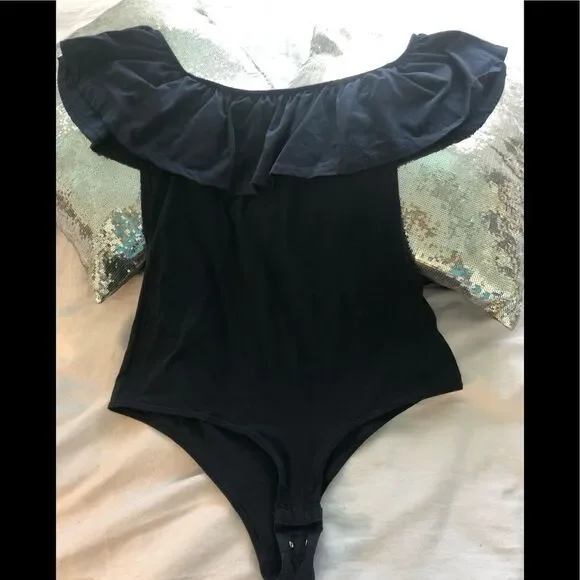 J.Crew navy blue off the shoulder bodysuit - Picture 3 of 6